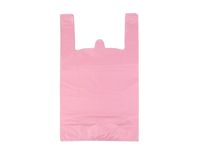 Pink Plastic Bags with Handles, T Shirt Bags 12x20 Inch, 200 Count Plastic Grocery Bags, Plastic Shopping Bags for Small Business and Retail...