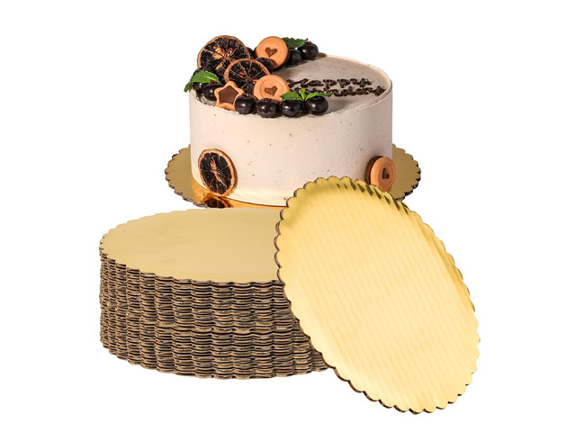 20 Pack Cake Boards, 8 Inch Round Gold Cake Circles, Disposable Pizza Circles Cake Pan Base Stand for Desserts and Pastries, Greaseproof Cardboard...