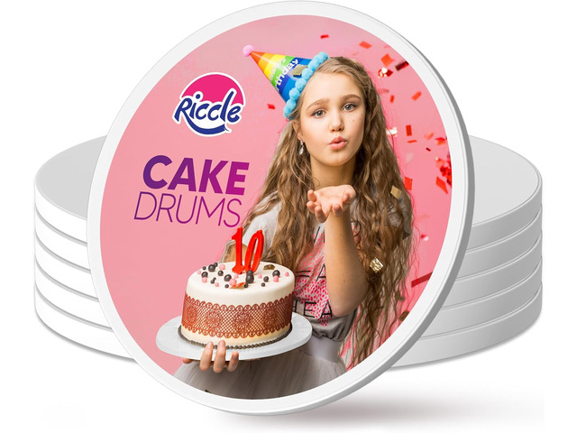 Cake Drums Smooth-Edged 18 Inch Pack of 6 Sturdy Cake Boards 18 Inch Round - Bend Resistant Multi-Layered Cake Base for Minimalist Displays
