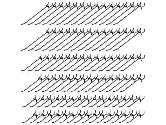 120 Pack Pegboard Hooks, 4/6/8 Inch Peg Board Hooks Accessories Black Peg Board Tool Hangers, Fit for 1/8'' and 1/4' Pegboard, Hanging Tools for...