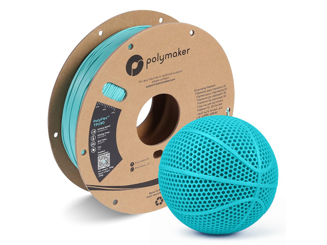 TPU Filament 1.75mm 90A Flexible 0.75kg, Teal 3D Printer Filament, High Speed 90A TPU Flexible Filament, Fast Printing, Dimensional Accuracy +/-...
