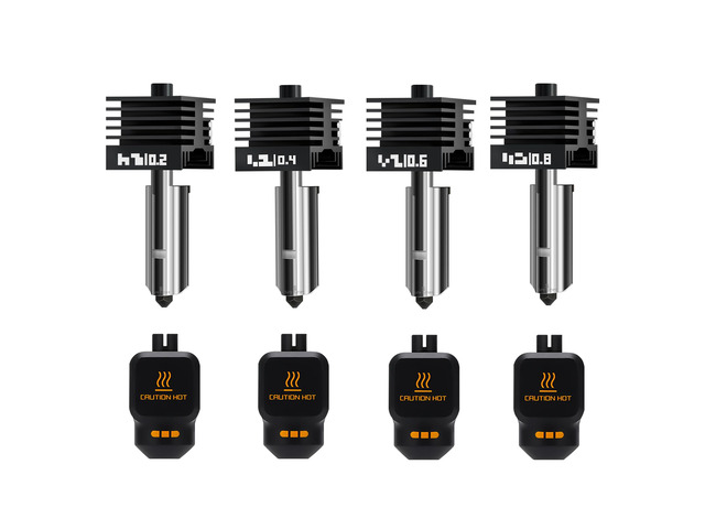 4Pack 0.2/0.4/0.6/0.8MM H2 Series/X2D/P2S Hotend for Bambu Lab H2D/H2S/H2C Combo/X2D/P2S 3D Printer, High Temperature Quick Swap Hardened Steel...