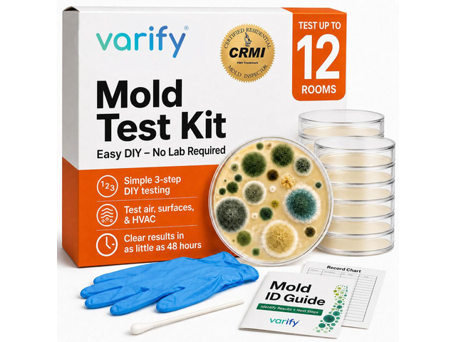 Mold Test Kit for Home Air Quality Air Quality Test Kit & Black Mold Detector for Home 12-Petri-Dish Indoor Airborne Spore Sampler ...