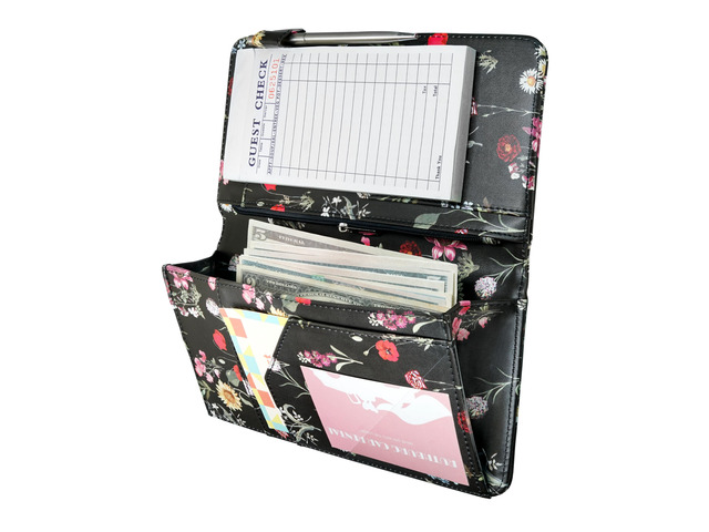Server Book with Zipper Pocket and Magnetic Closure Server Booklet Waitress Book Serving Book with Money Pocket Waitstaff Organizer Fit Server...