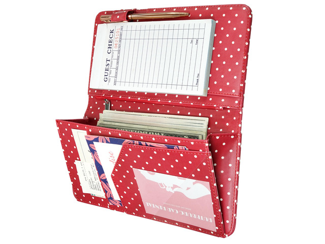 Server Book with Zipper Pocket and Magnetic Closure Server Booklet Waitress Book Serving Book with Money Pocket Waitstaff Organizer Fit Server...