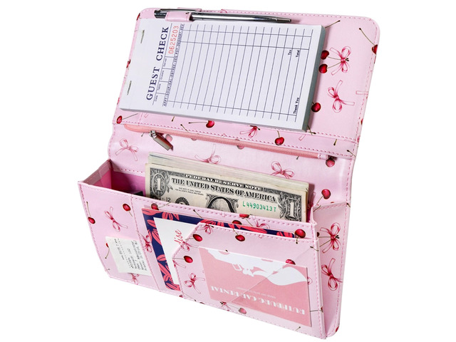 Server Book with Zipper Pocket and Magnetic Closure Server Booklet Waitress Book Serving Book with Money Pocket Waitstaff Organizer Fit Server...