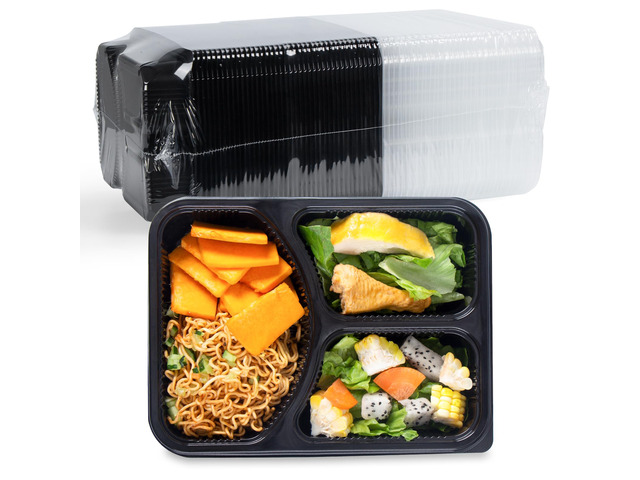 Meal Prep Containers 40 Pack 38 oz - Shrink-Wrapped No Pre-Wash 3 Compartment Leak-Resistant Bento Box BPA Free Shatterproof PP Microwave Safe...