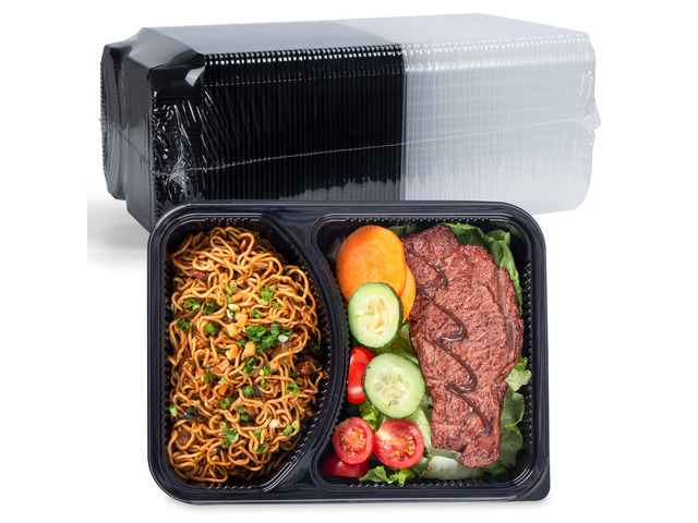 Meal Prep Containers 40 Pack 41 oz - Shrink-Wrapped No Pre-Wash 2 Compartment Leak-Resistant Bento Box BPA Free Shatterproof PP Microwave Safe...