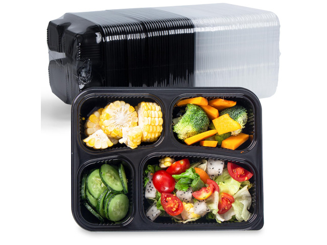 Meal Prep Containers 40 Pack 34 oz - Shrink-Wrapped No Pre-Wash 4 Compartment Leak-Resistant Bento Box BPA Free Shatterproof PP Microwave Safe...