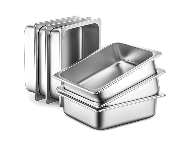 6 Pack Hotel Pans 1/2 Size 4' Deep Stainless Steel Steam Table Pan 22 Gauge Anti Jam Commercial Food Pans for Hotel, Party, Buffet, Catering Supplies