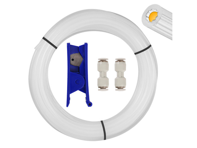 Upgraded PTFE Tube 5M/16.4ft, Low Resistance Star-Shaped Inner with 2 Couplers 1 Tubing Cutter for Ultra Smooth Flow High Temp 260°C, for Bambu lab...
