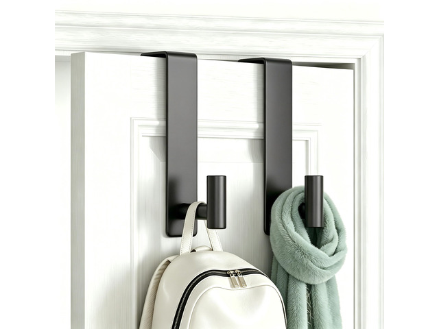 Stainless Steel Over The Door Hooks Heavy Duty, Bathroom Towel Holder Door Mount Coat Rack Towel Rack for Bedroom, Doors Hangers Towel Hooks for...