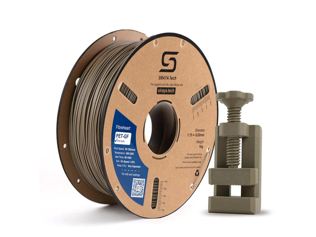 Fibreheart PET-GF 3D Printer Filament, FDE Earth, 1kg 15% Glass Fiber Reinforced, UV Resistant, High Strength, Low Moisture Absorption, for...