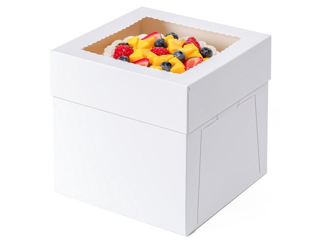Cake Boxes 12 Inch, 10 Pcs 12x12x8 Inch Tall Cake Box, Cake Carrier Holder Disposable Cakes Transport Containers with Lids/Window, Easy to...