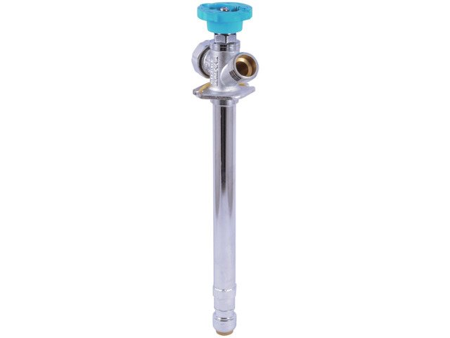 8 Brass Push Frostfree Sillcock, Chrome/Blue