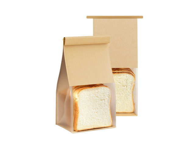 Bread Cookie Bags with Window & Tin Tie 5.1x3.9x11.0 (100,Medium) Food Safe Brown Paper, Clear Window, Reusable Tin Tie, for Homemade Bread,...