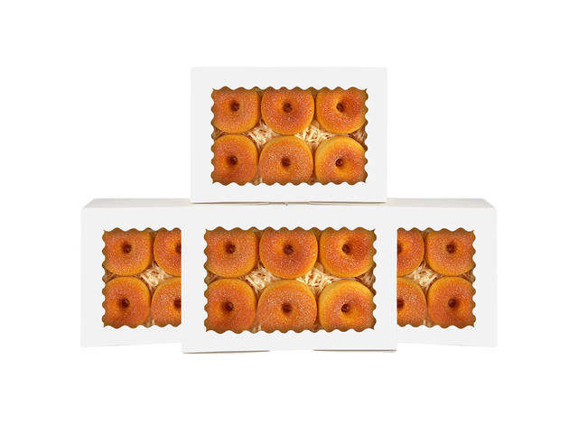 100Pcs White Cookie Box with Window 9'x6'x2.5' Pastry Macaron Bakery Box for Packaging