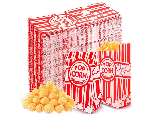 600 Pcs Paper Popcorn Bags, 1 Oz, Oil-Resistant, for Movie Nights Business Food-Grade Paper, Individual Serving Size, Easy to Stack, for Popcorn...