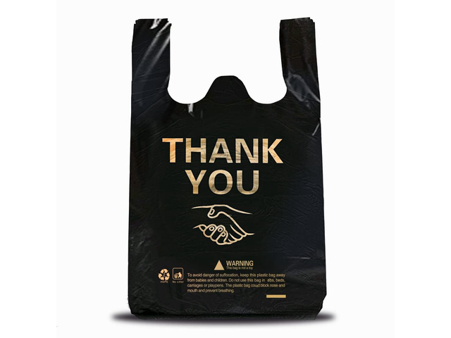 150 pcs Extra Large Thank You Plastic T Shirt Bags for Small Business Store Disposable Plastic Shopping Bag with Handle tshirt Bulk 19x27