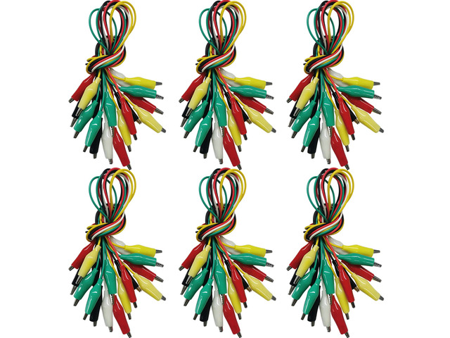 60PCS Premium Alligator Clips Electrical, Crocodile Test Leads with Test Probes, 5 Colors Double-Ended Jumper Wires with Alligator Clips for...