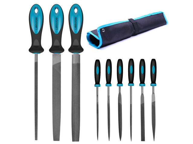 Metal Files 9PCs, File Set for Metal, Needle Files, Files Rasps Flat, Round, Half-Round Files for Metalworking, Metal, Woodworking, Wood, Carpentry