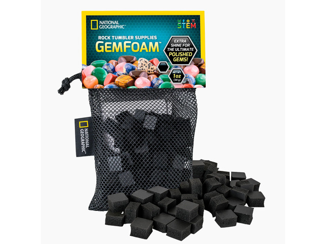 National Geographic GemFoam Reusable Rock Polisher for Rock Tumblers Reusable Polishing Foam, Adds Shine After Grit Cycles, Rock Tumbling Media,...
