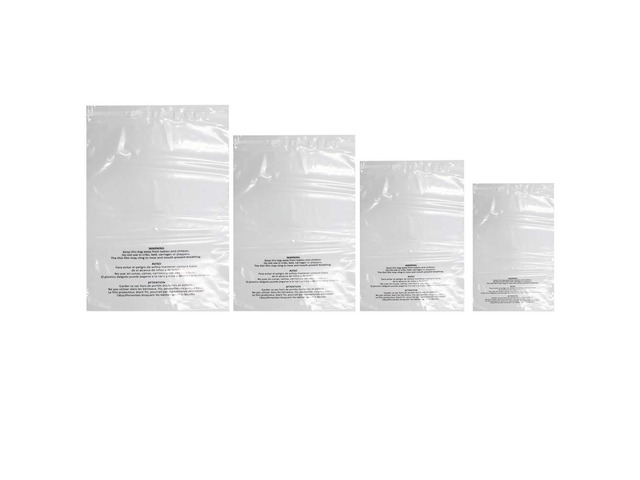 400 Count Combo Pack Warning Bags - 6x9, 8x10, 9x12, 11x14 Inch Self Seal Clear Poly Bags with Suffocation Warning with Permanent Adhesive, Strong...