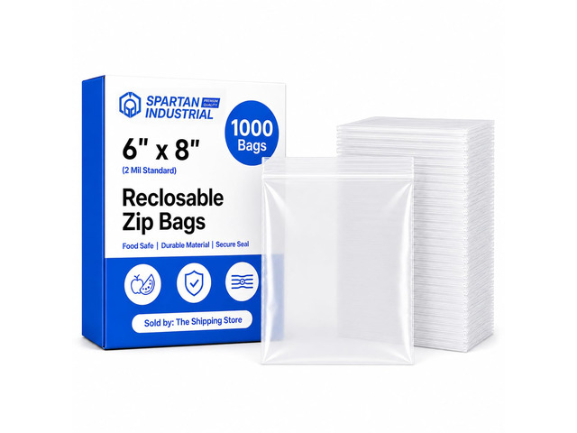6 X 8 (1000 Count) 2 Mil Clear Reclosable Zip Plastic Poly Bags with Resealable Lock Seal Zipper