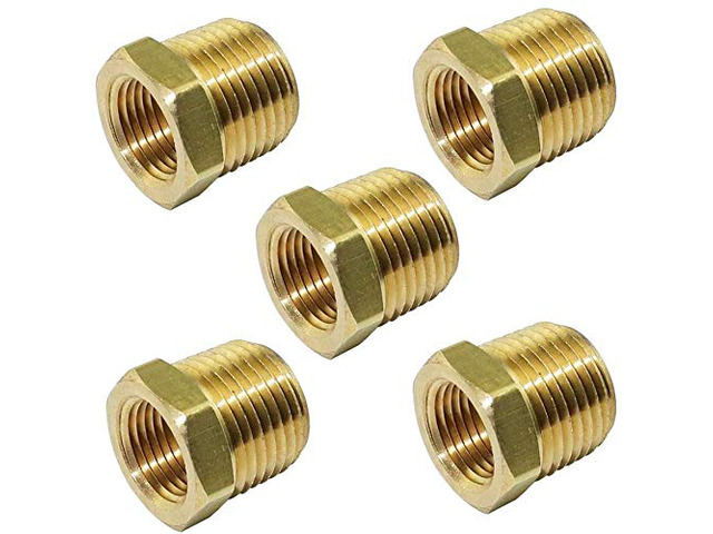 3/4' NPT Male x 1/4' NPT Female Brass Bushing Reducer Reducing Pipe Adapter Fitting 5pcs 1200 PSI