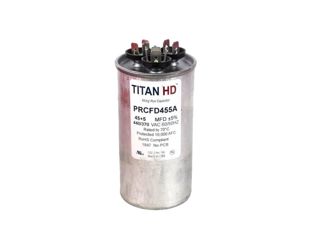 Titan HD 45+5MFD, 440/370V, Round Capacitor