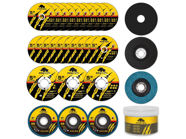 26 Packs Angle Grinder Cutting Flap Grinding Disc Wheel, 5 Inch 20 Packs 5'x3/64'x7/8' Cut off Wheels,3 Packs 4.5'x7/8' 60 Grit Flap Discs, 3 Packs...
