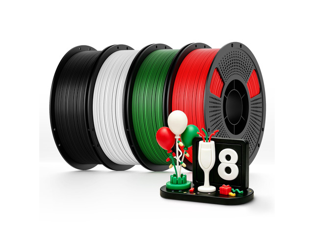 4kg Elite PLA+ Filament Bundle, High Speed PLA Plus 3D Printer Filament 1.75mm, Neatly Wound 3D Printing Filament, Individually Vacuum Packed, 1kg...