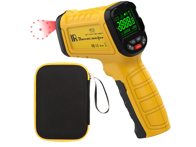 Infrared Thermometer Temperature Gun, 2732°F, 50:1 Pyrometer High IR Temp Measurement Tool for Industrial Furnace Kiln Foundry Metal Casting...