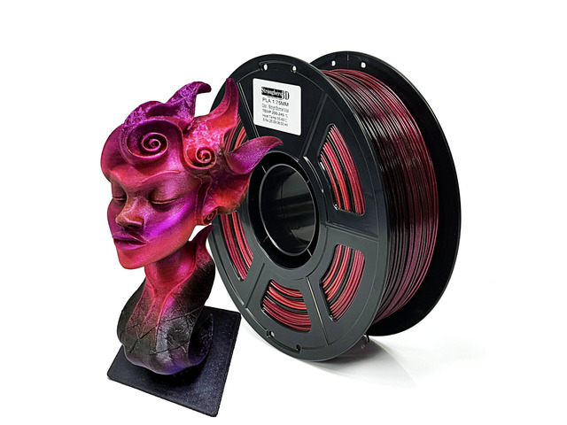 PLA Filament 1.75mm, Midnight Shimmer Rose Pink,Black Purple Chameleon Glitter 3D Printer Filament, Color Shift Sparkling Shiny PLA Filament for...