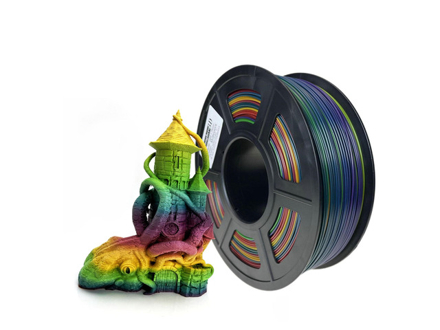 ABS Rainbow 3D Printer Filament 1.75mm, Multicolor ABS Filament, Rainbow Filament, Strong & Heat Resistant 3D Printing Filament for Creative...