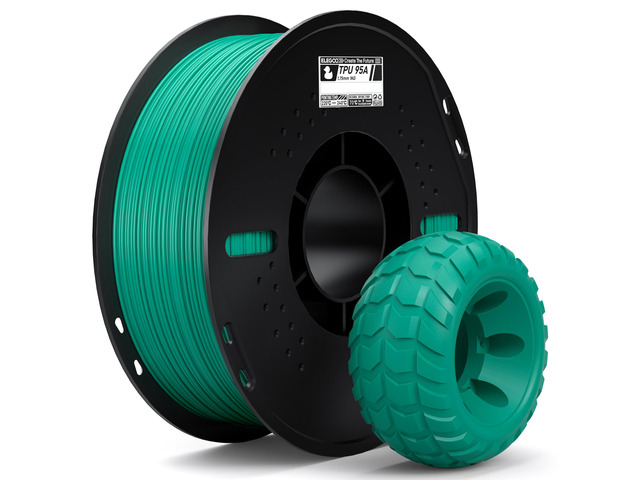 TPU 3D Printer Filament 1.75mm 95A Flexible Green 1KG Soft & High Elasticity 3D Printing Filament 1KG Spool(2.2lbs), Fits for Most FDM 3D Printers