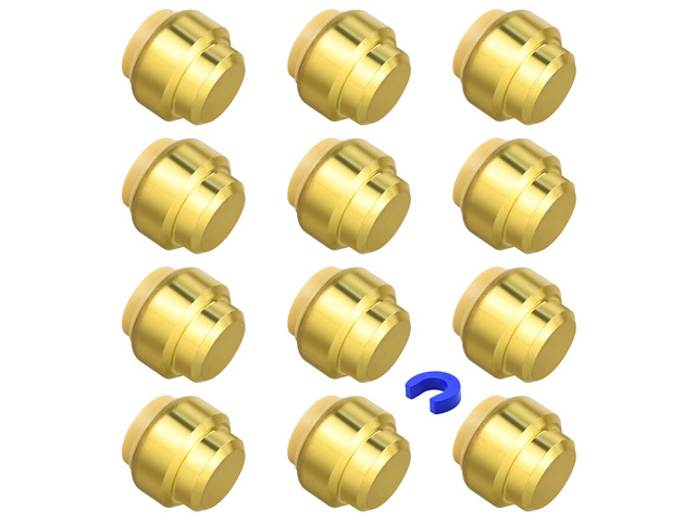 12 Pack 1/2' Pushfit End Cap Fittings with Disconnect Clip for Copper, PEX, CPVC Pipe