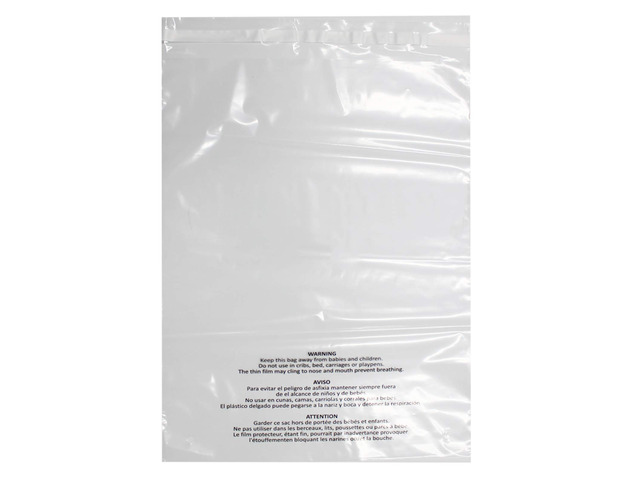 300 Count 9x12 Inch Self Seal Clear Poly Bags with Suffocation Warning for Packaging Clothing, T Shirts, Decorative Wrappers and More with...