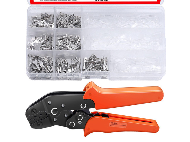 /360Pcs 2.8/4.8/6.3mm Quick Splice Male and Female Wire Spade Connector Crimp Terminal Block Assortment Kit with Insulating Sleeve for Electrical...