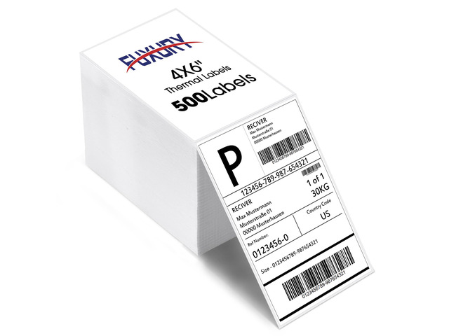 Thermal Labels 4x6 500 Labels Fanfold Direct Shipping Label with Perforated and Strong Adhesive Mailing Stickers Paper Thermal Printer Sticker for...