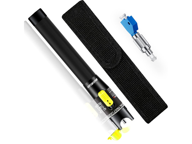 Visual Fault Locator 100KM - VFL Fiber Optic Tester Kit Include Single Mode 9/125um FC Male to LC Female Adapter, Fiber Optic Lights for Network...