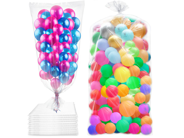 10 Pcs 98.4 x 59 Inches Clear Large Balloon Bags for Transport Christmas Tree Disposal and Storage Bag, Balloon Drop Bag, Giant Carrying Storage...