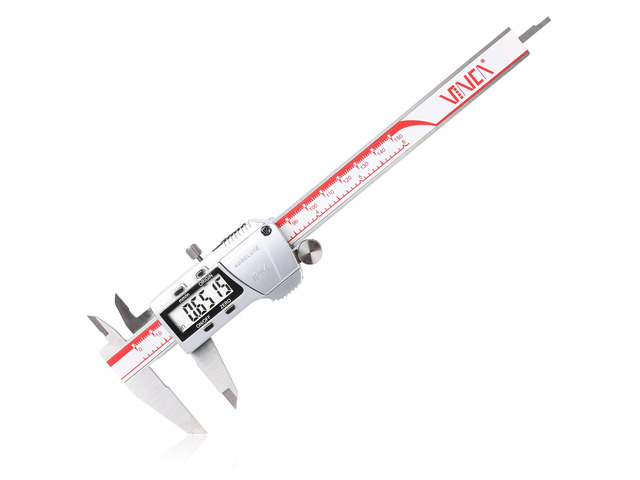 Absolute Origin IP54 Grade Digital Caliper, DCRA-0605 0-6 Inch/150mm, Inch/Metric Conversion, Stainless Steel, Full Metal Case, Large LCD Screen