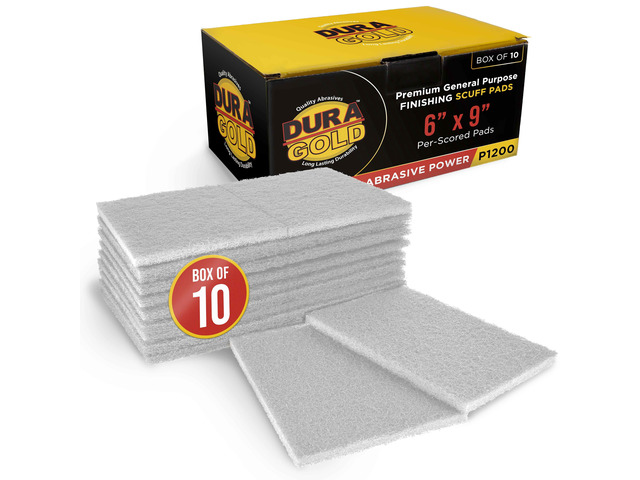 6' x 9' White Light Duty Scuff Pads, Box of 10 - Final Scuffing Scouring, Cleaning, Cleansing Surfaces, Preparation - Automotive Paint Clearcoat...