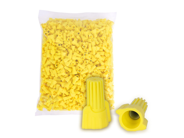 1000PCS Yellow Winged Wire Nuts 18-10 AWG UL486C Listed 600V/1000V Bulk No pre-twisting needed; PP shell and spring insert for home and pro...