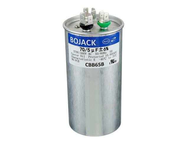70+5uF 70/5MFD ±6% 370V/440V CBB65 Dual Run Circular Start Capacitor for AC Motor Run or Fan Start or Condenser Straight Cool or Heat Pump air...