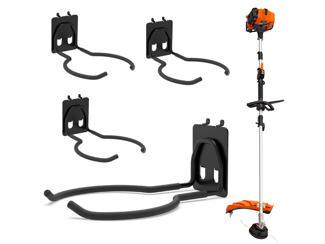 4 Pack Ring Style Pegboard Weed Eater Hanger for 1/4 Inch Boards Tool Hooks with 66 lb Capacity for String Trimmers, Leaf Blowers, Vacuums, Hoses...
