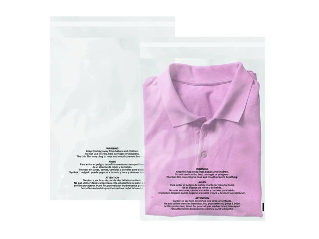 200 Count 11x14 Inch Self Seal Clear Poly Bags with Suffocation Warning for Packaging Clothing, T Shirts, Decorative Wrappers and More with...