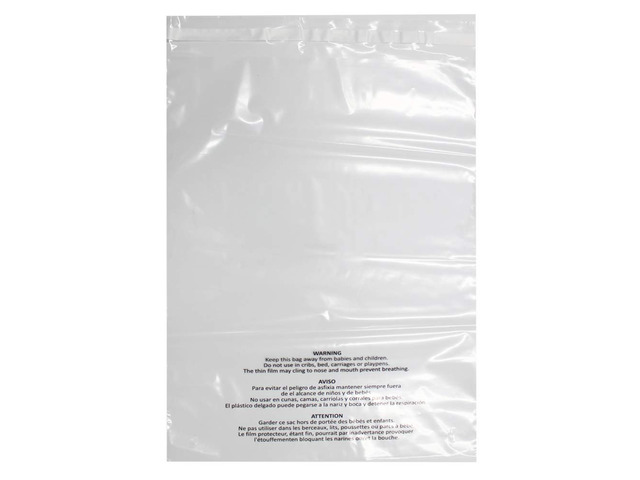 200 Count 12x15 Inch Self Seal Clear Poly Bags with Suffocation Warning for Packaging Clothing, T Shirts, Decorative Wrappers and More with...