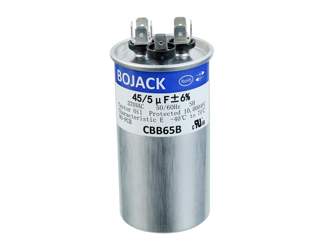 45+5uF 45/5MFD Â±6% 370V CBB65 Dual Run Circular Start Capacitor for AC Motor Run or Fan Start or Condenser Straight